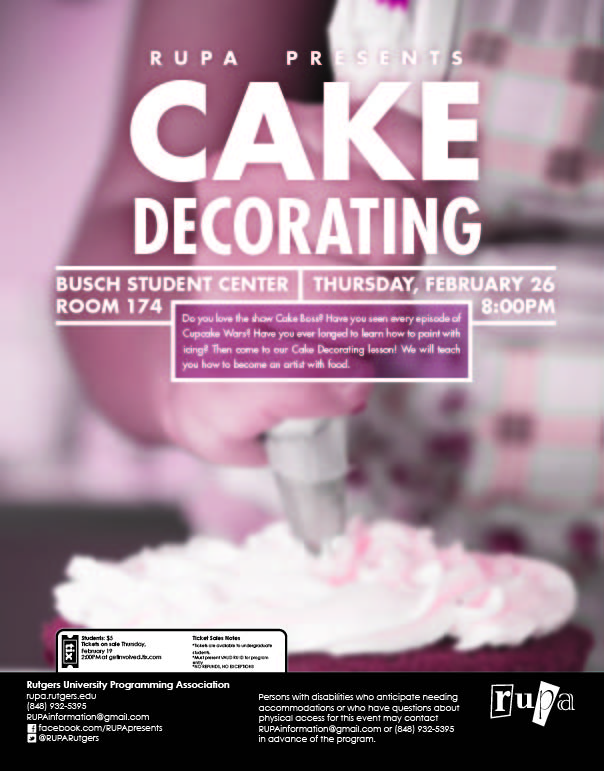 Rupa Presents Cake Decorating Rupa Rutgers University Programming Association 1040