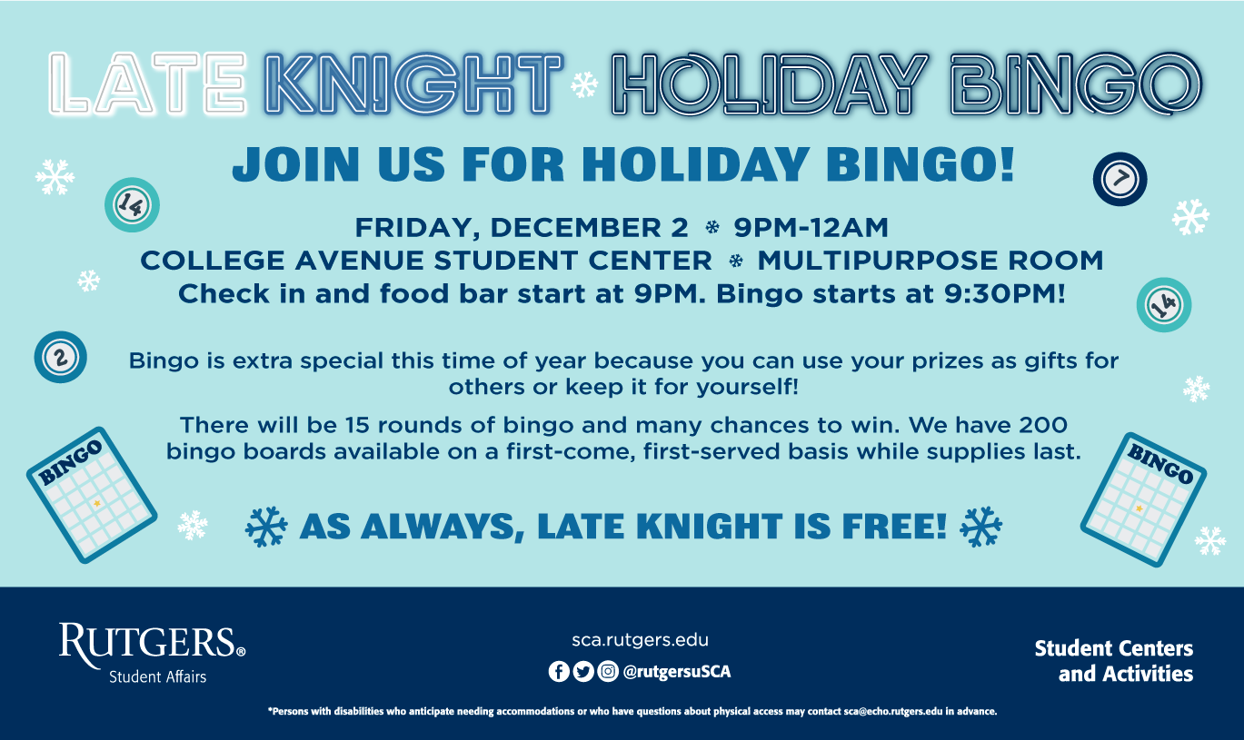 Late Knight Holiday Bingo