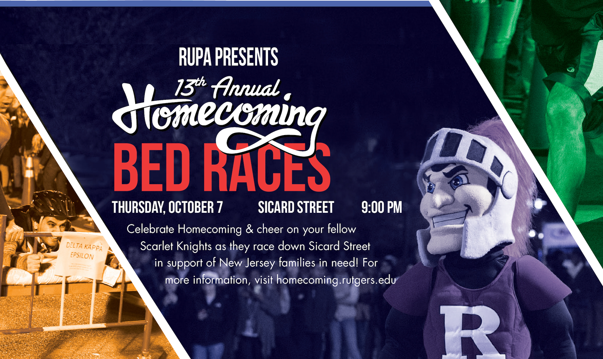 Homecoming Bed Races infographic